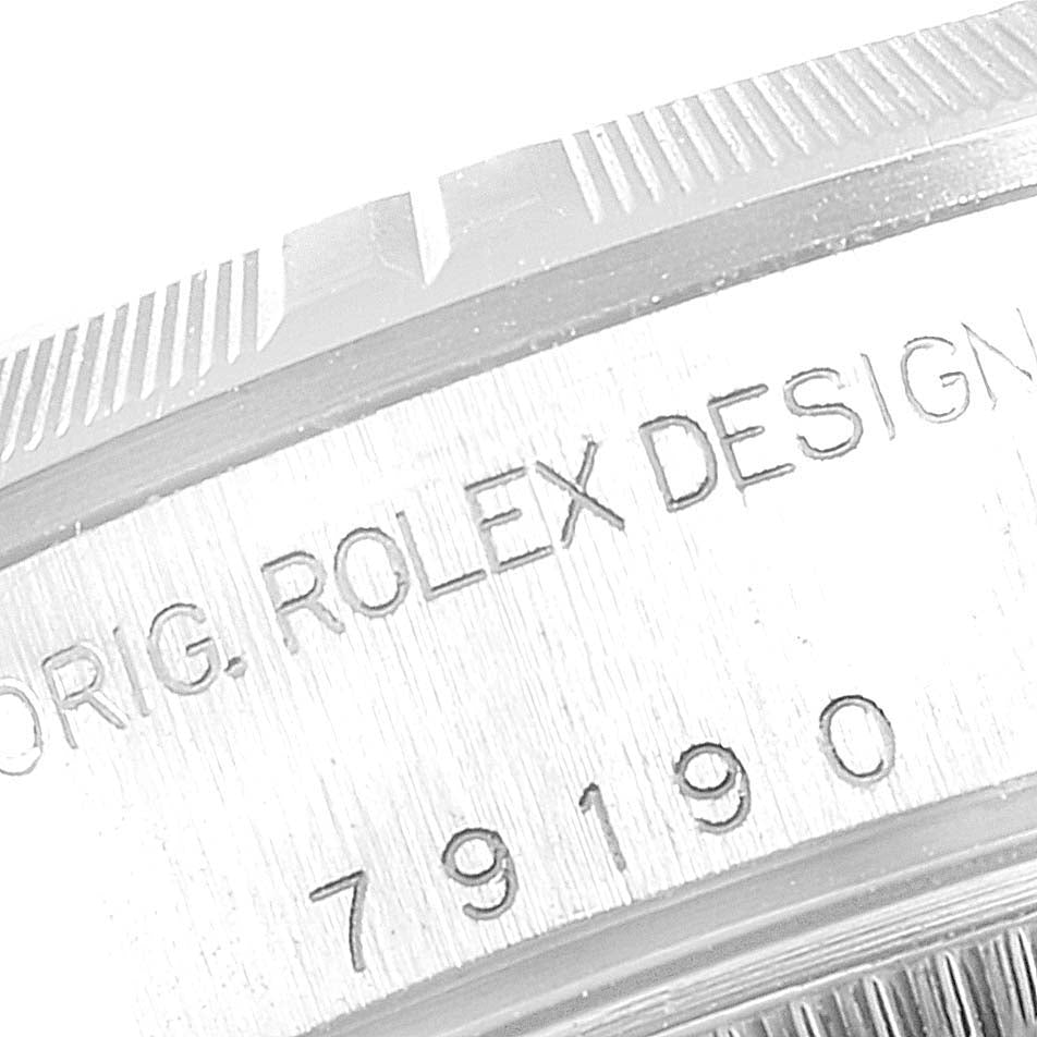 Rolex Date Stainless Steel Silver Baton Dial Ladies Watch 79190 Papers