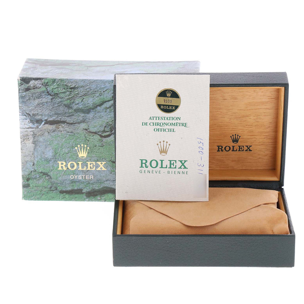 Rolex Date Stainless Steel Silver Dial Vintage Mens Watch 1500 Box Papers