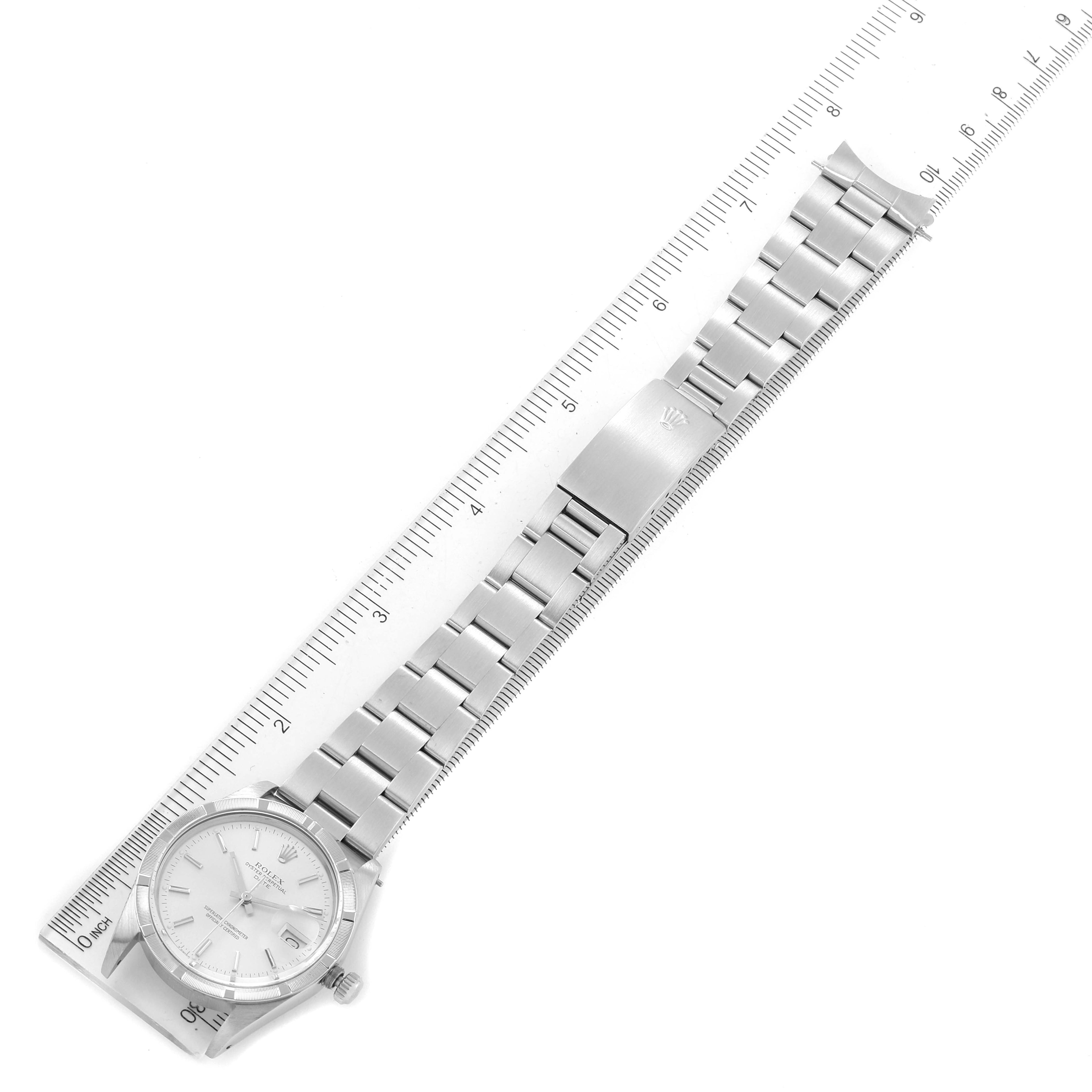 Rolex Date Stainless Steel Silver Dial Vintage Mens Watch 15010