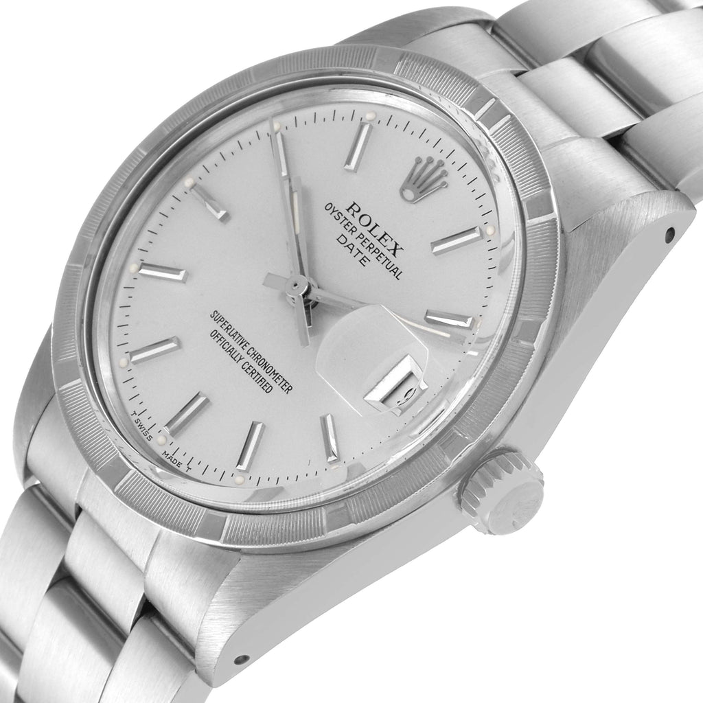 Rolex Date Stainless Steel Silver Dial Vintage Mens Watch 15010