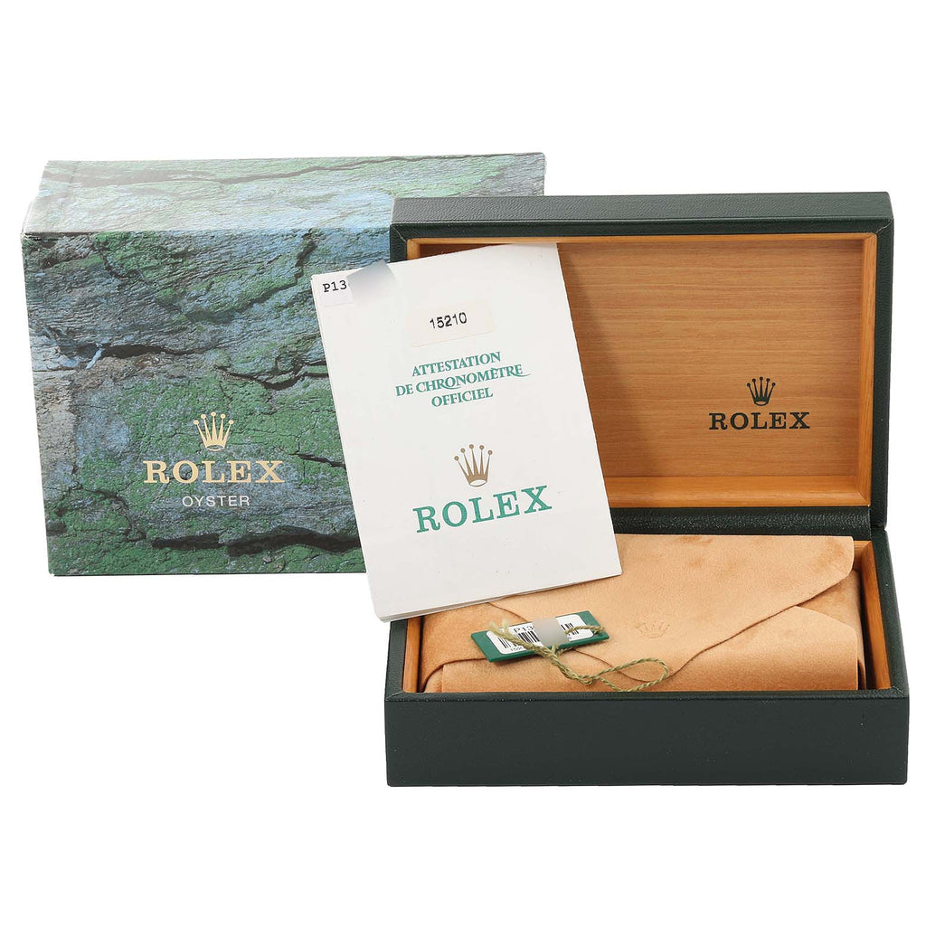 Rolex Date Stainless Steel White Dial Mens Watch 15210 Box Papers