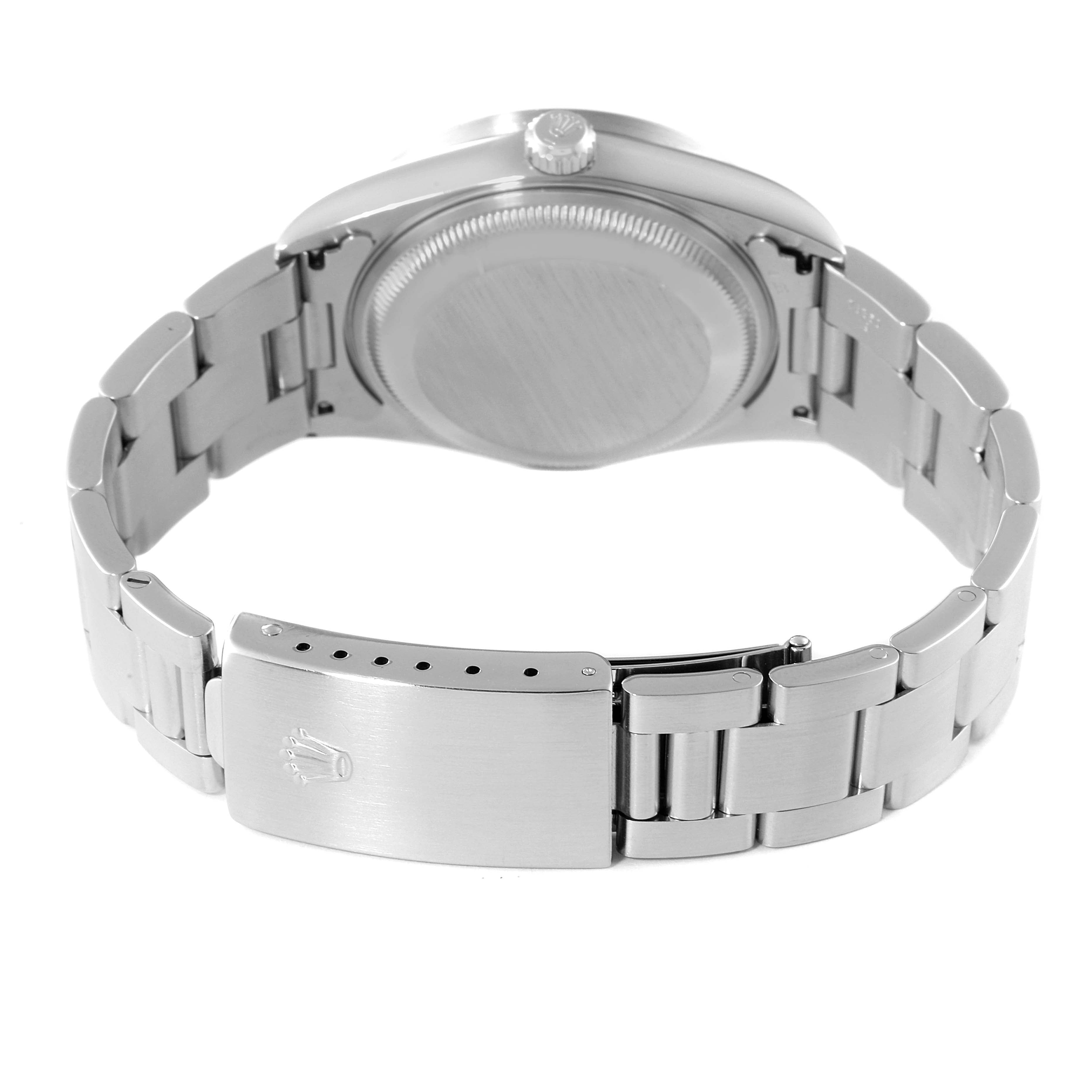 Rolex Date Stainless Steel White Dial Mens Watch 15210 Box Papers