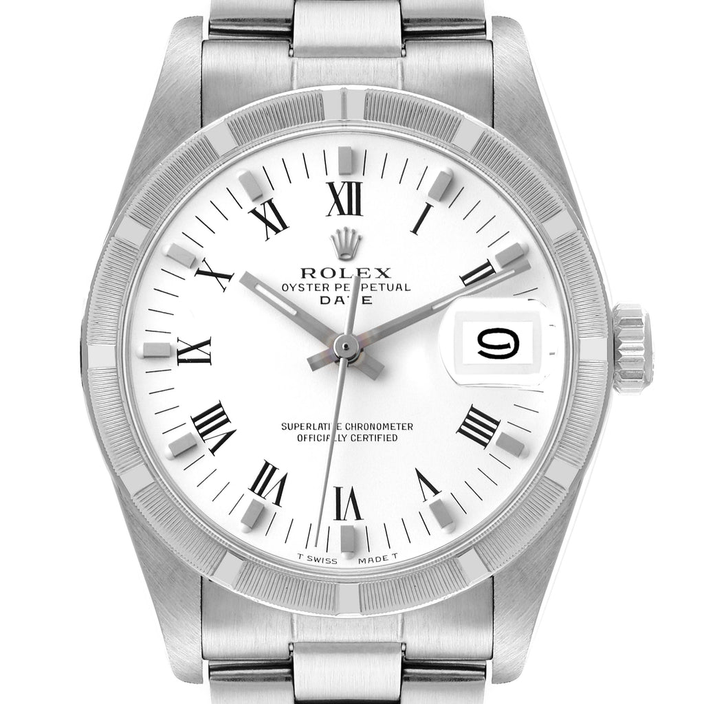 Rolex Date Stainless Steel White Dial Vintage Mens Watch 1501
