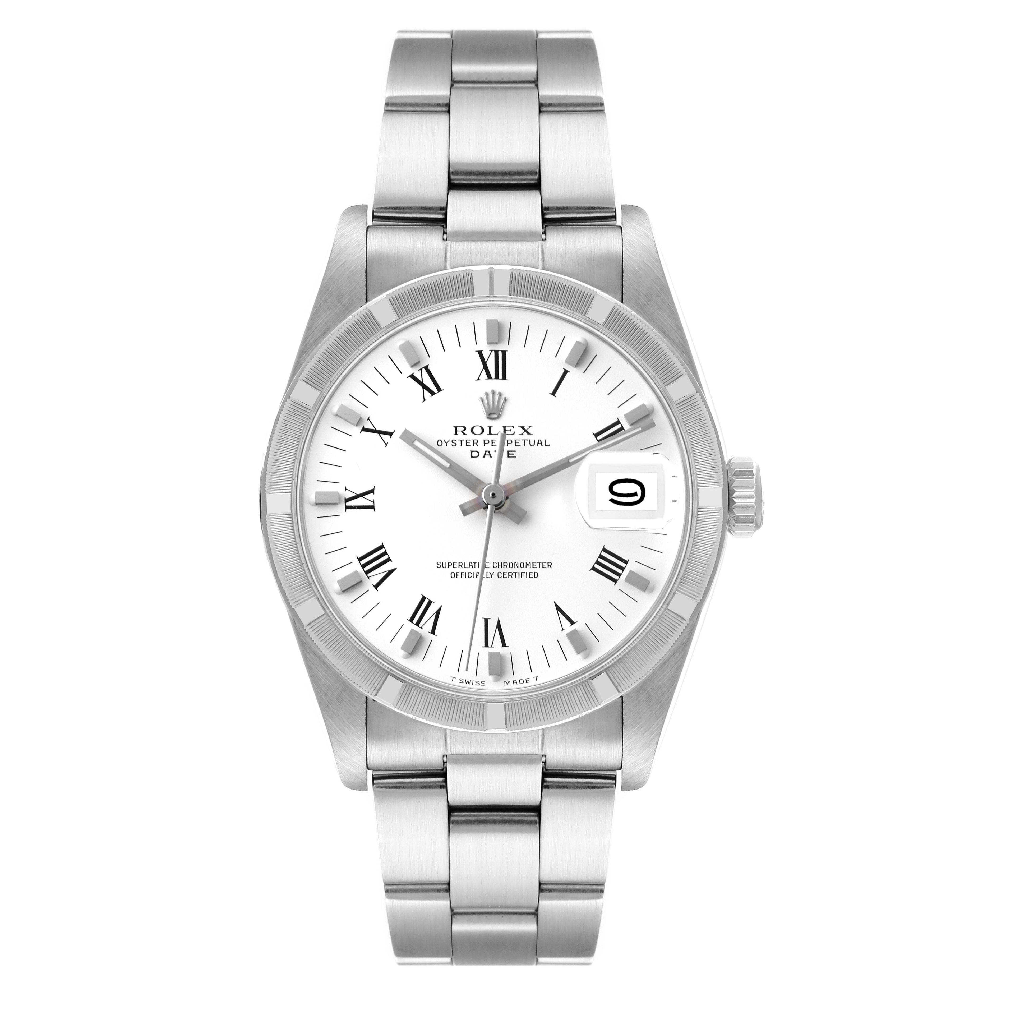 Rolex Date Stainless Steel White Dial Vintage Mens Watch 1501