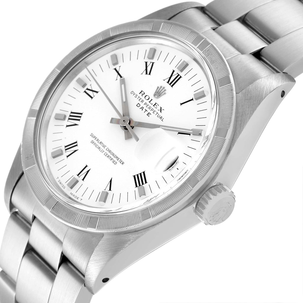 Rolex Date Stainless Steel White Dial Vintage Mens Watch 1501