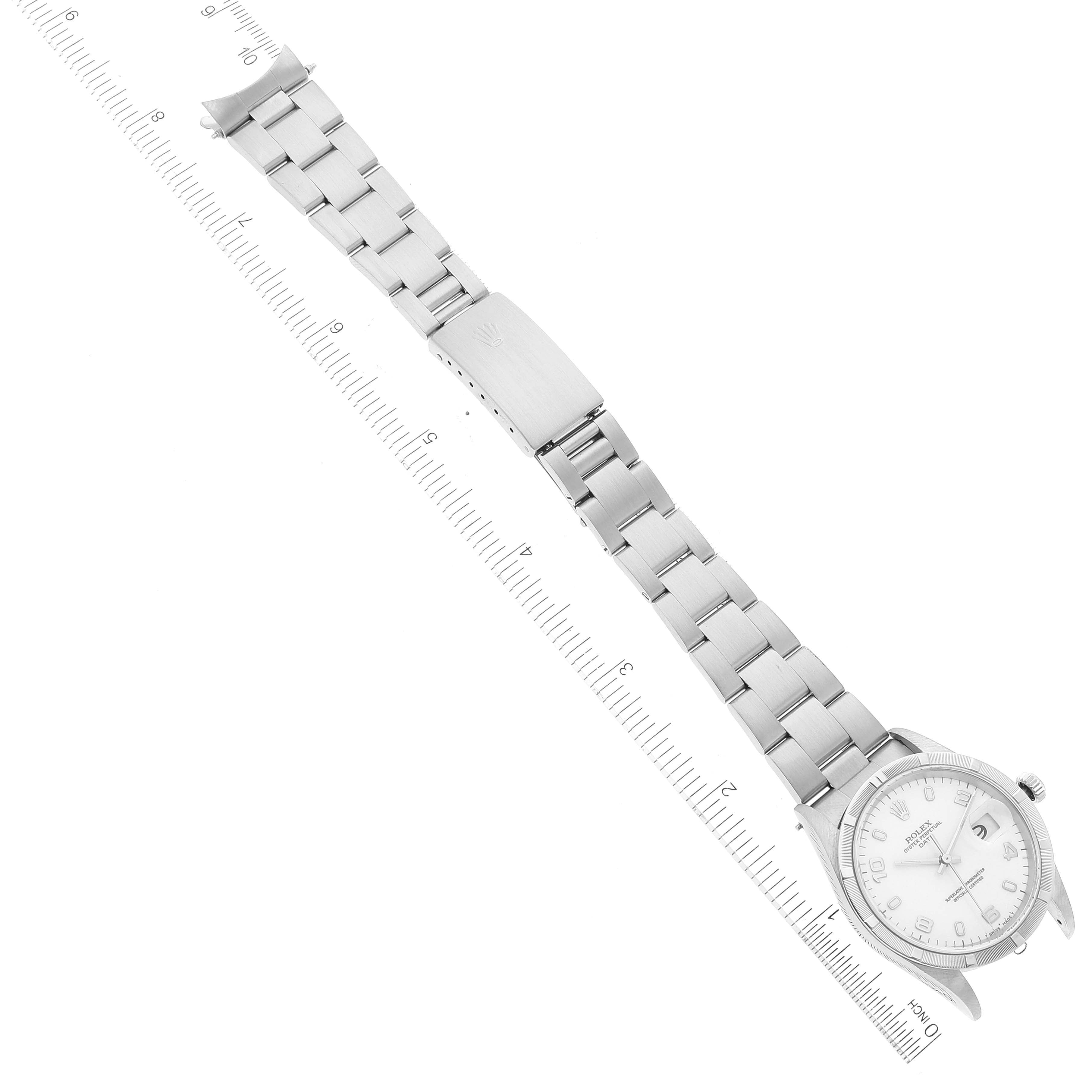 Rolex Date Steel White Dial Oyster Bracelet Mens Watch 15210