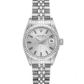 Rolex Date Steel White Gold Silver Dial Ladies Watch 69174 Box Papers