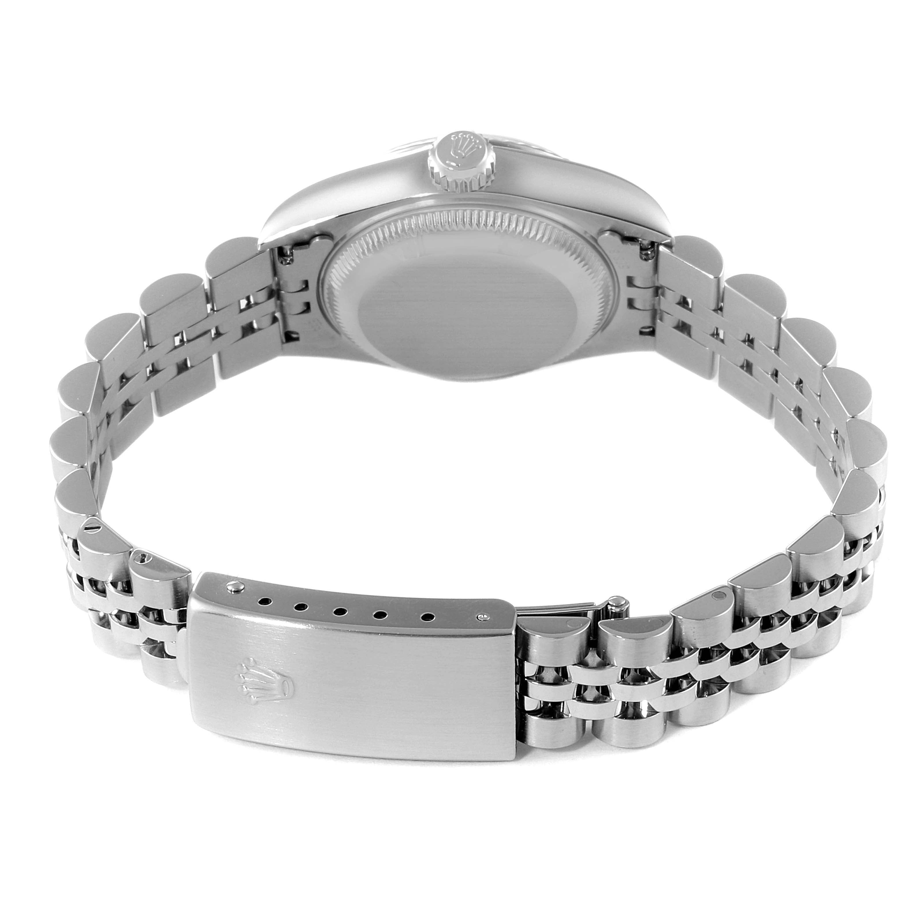 Rolex Date Steel White Gold White Dial Ladies Watch 69174 Box Papers