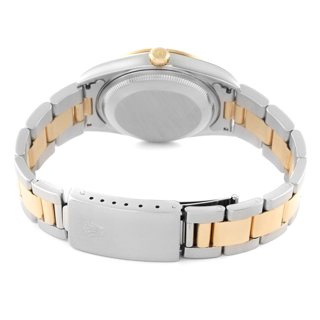 Rolex Date Steel Yellow Gold Baton Dial Oyster Bracelet Mens Watch 15223