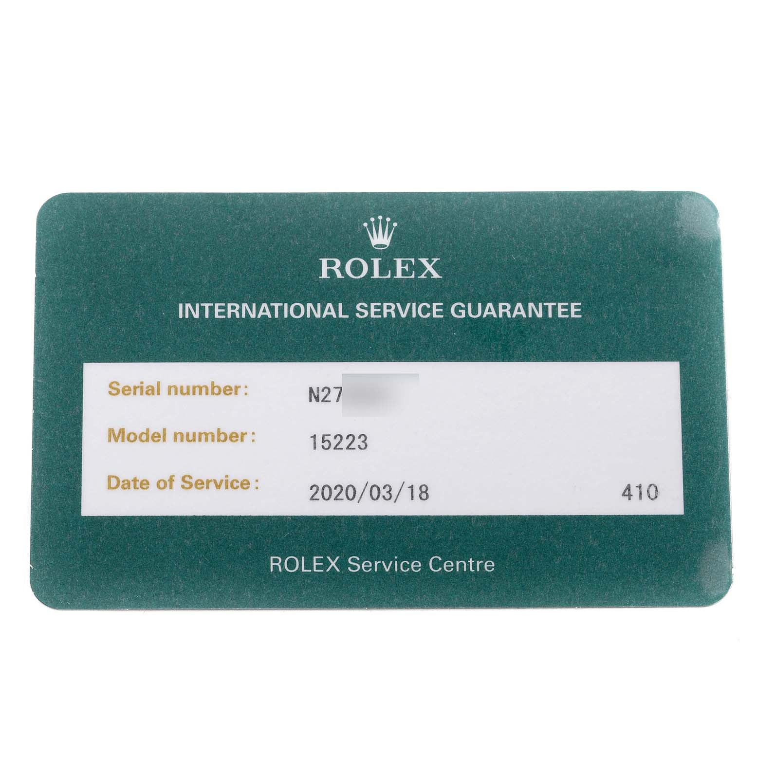 Rolex Date Steel Yellow Gold Black Dial Mens Watch 15223 Box Service Card