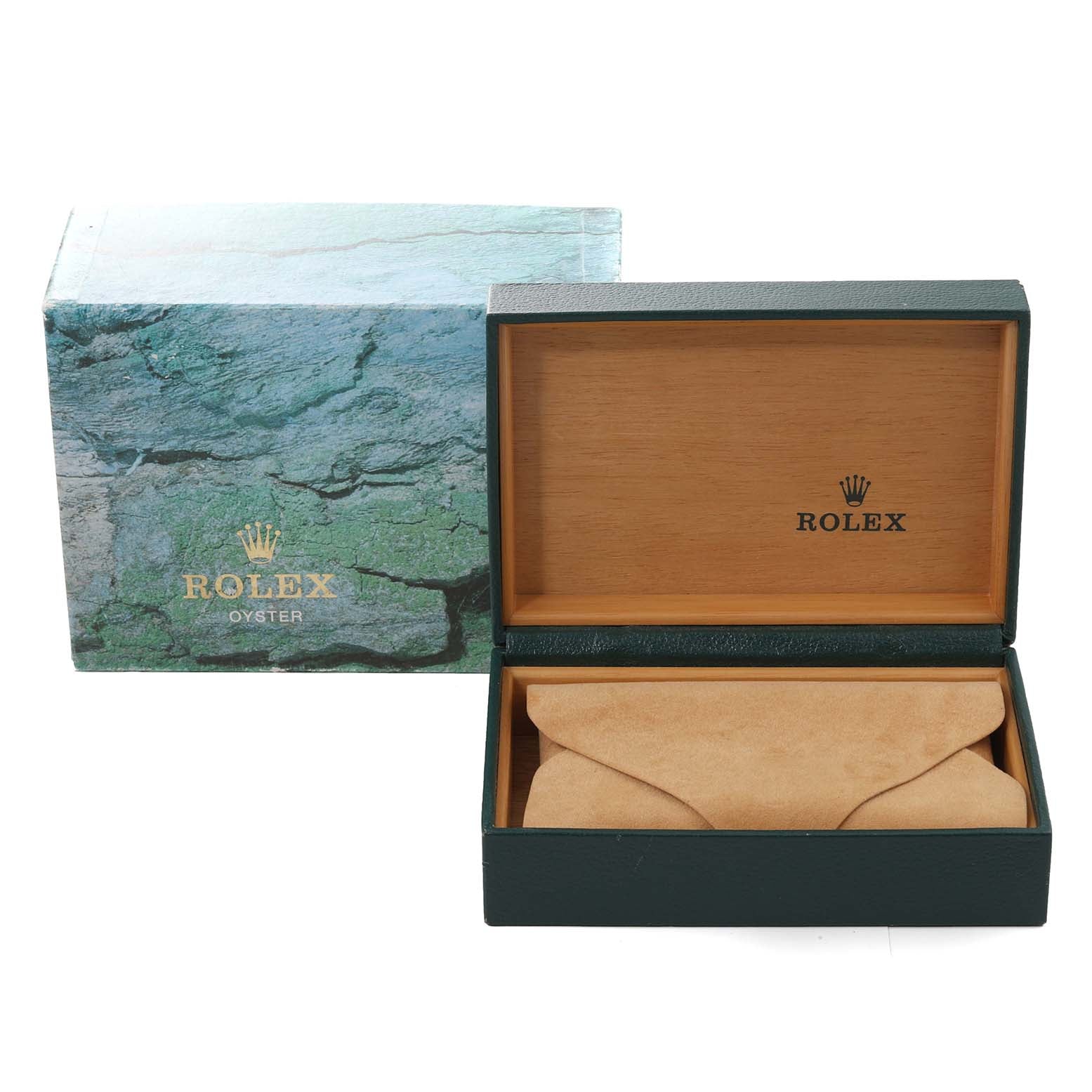 Rolex Date Steel Yellow Gold Blue Dial Mens Watch 15223