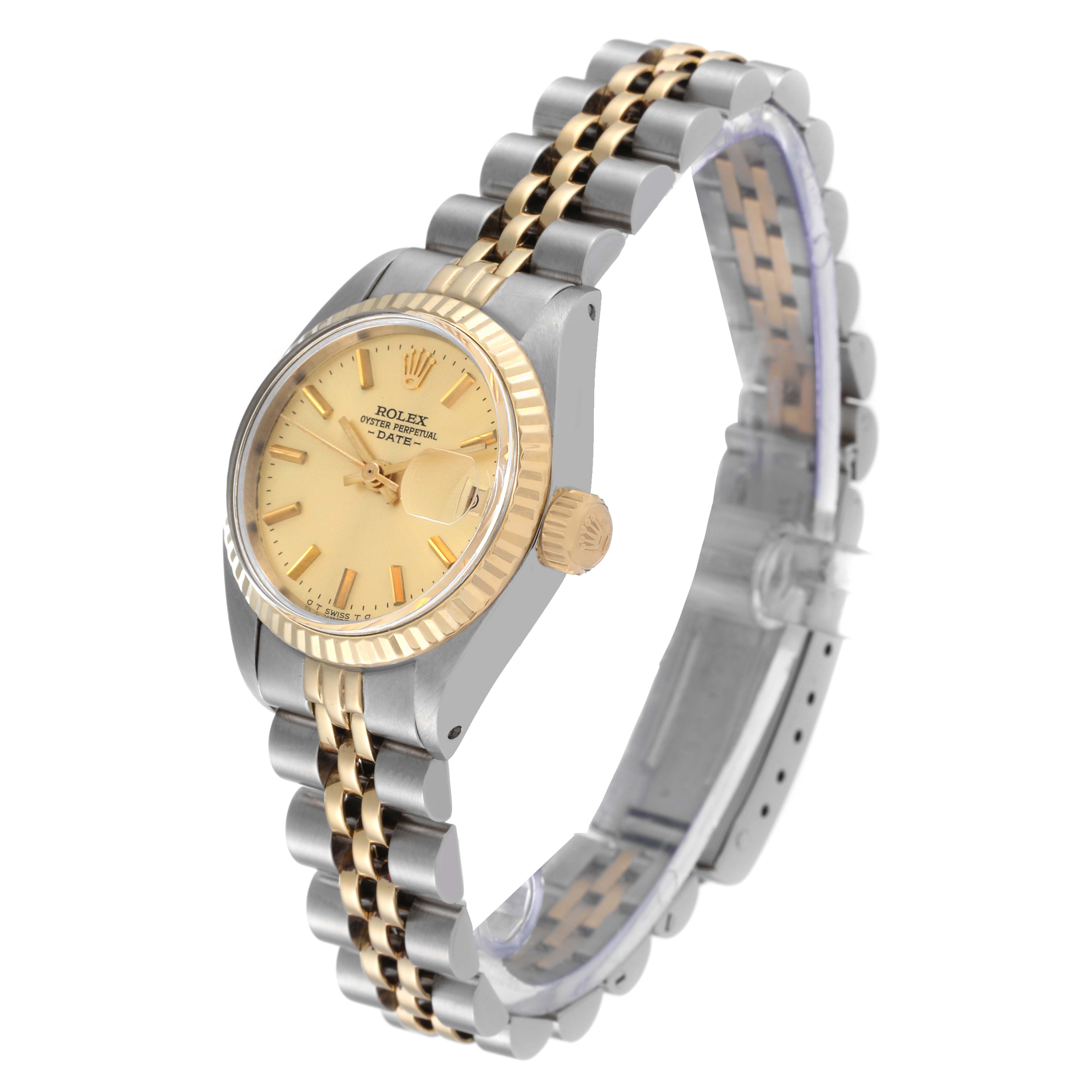 Rolex Date Steel Yellow Gold Champagne Dial Ladies Watch 6917