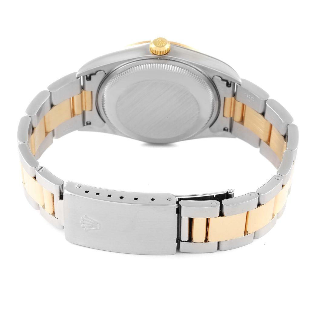 Rolex Date Steel Yellow Gold Champagne Dial Mens Watch 15223 Box Papers