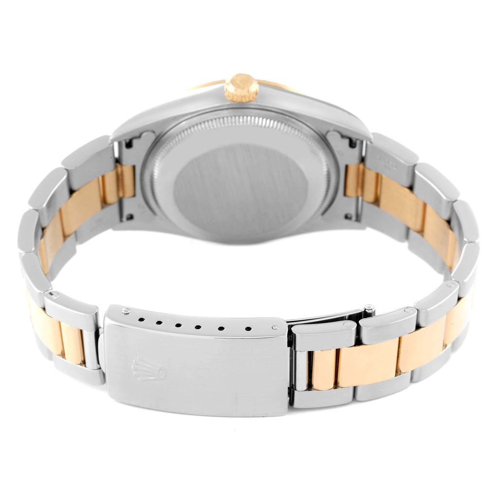 Rolex Date Steel Yellow Gold Champagne Dial Mens Watch 15223 Box Service Papers
