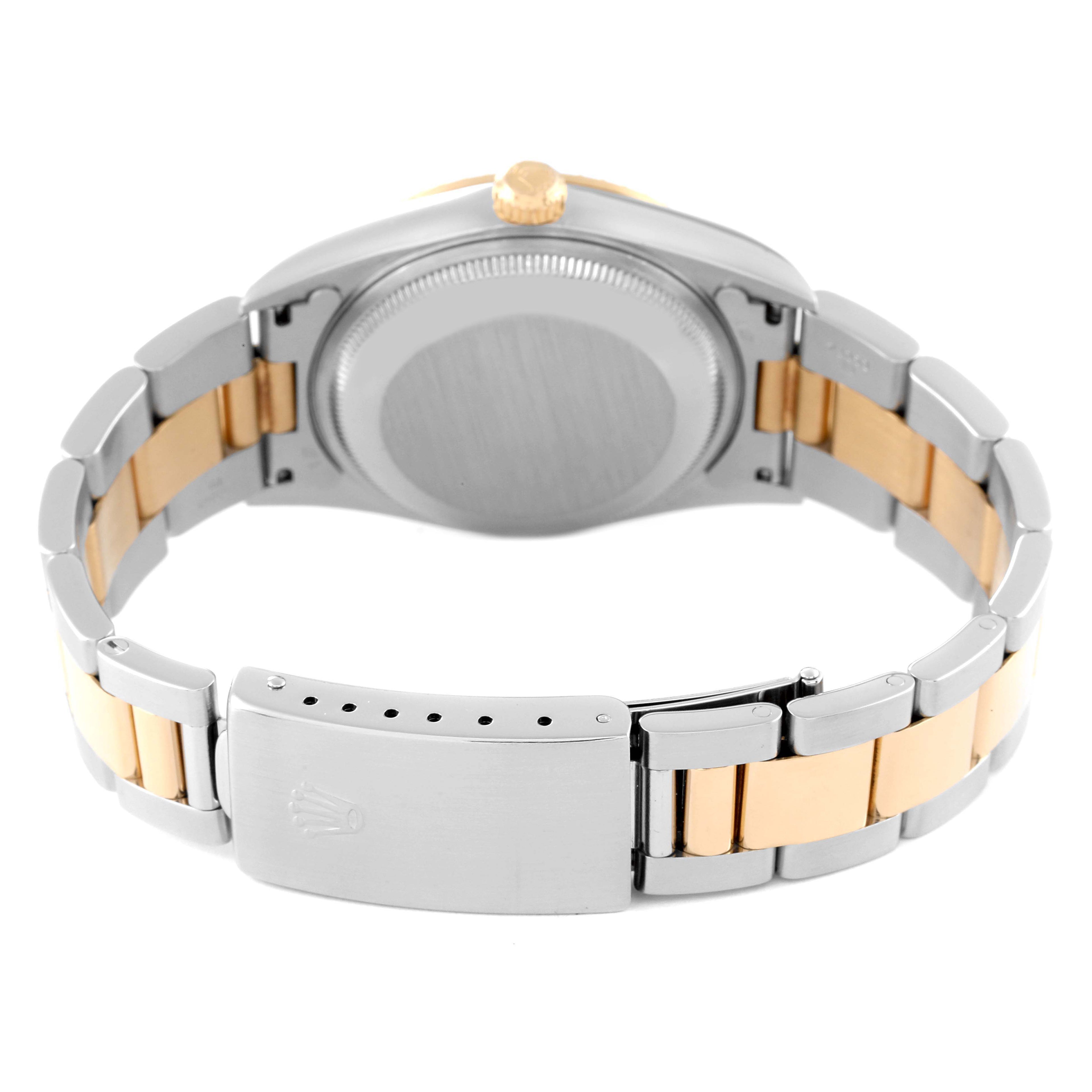 Rolex Date Steel Yellow Gold Champagne Dial Mens Watch 15223 Box Service Papers