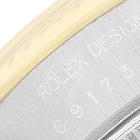 Rolex Date Steel Yellow Gold Fluted Bezel Ladies Watch 69173
