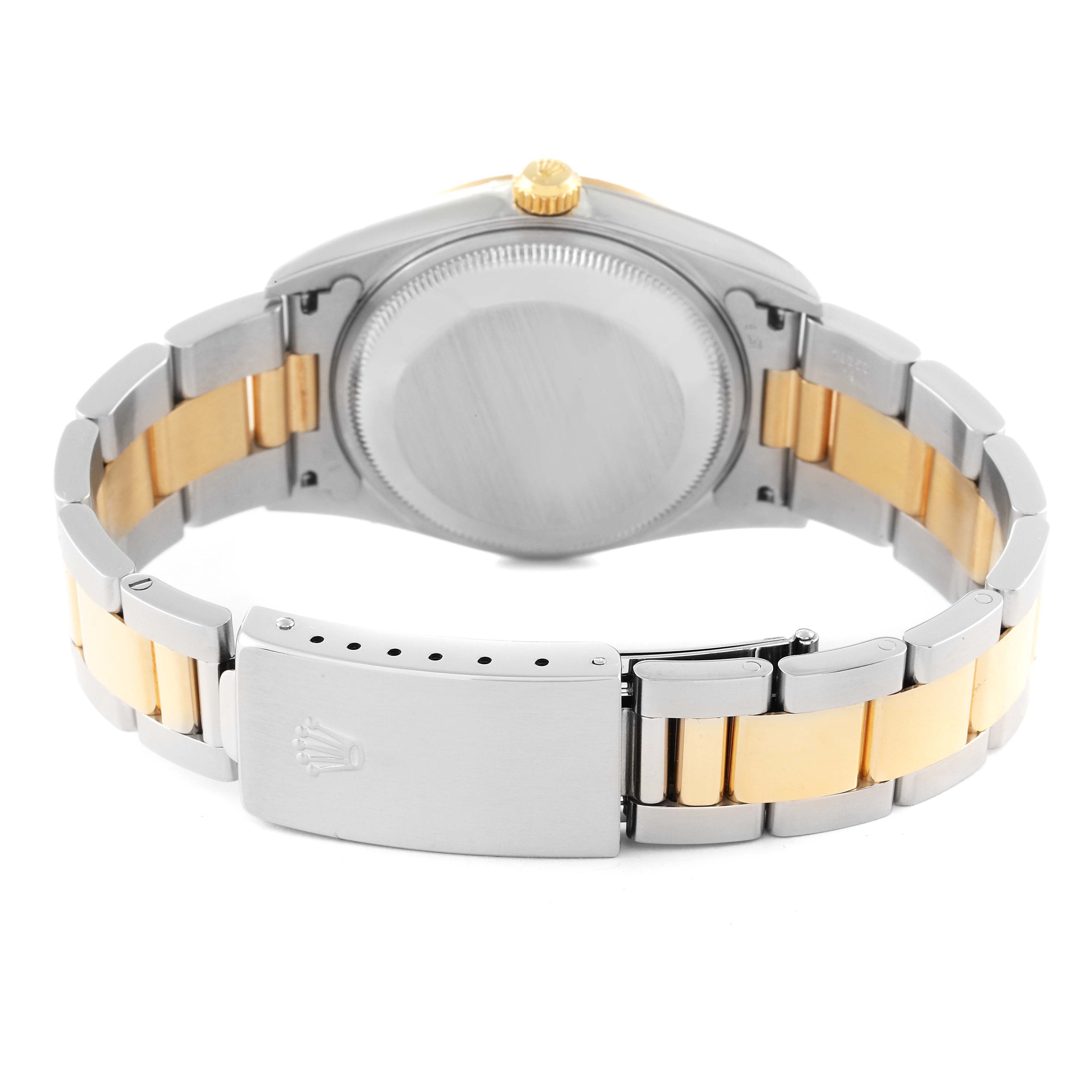 Rolex Date Steel Yellow Gold Oyster Bracelet Mens Watch 15223 Box Papers