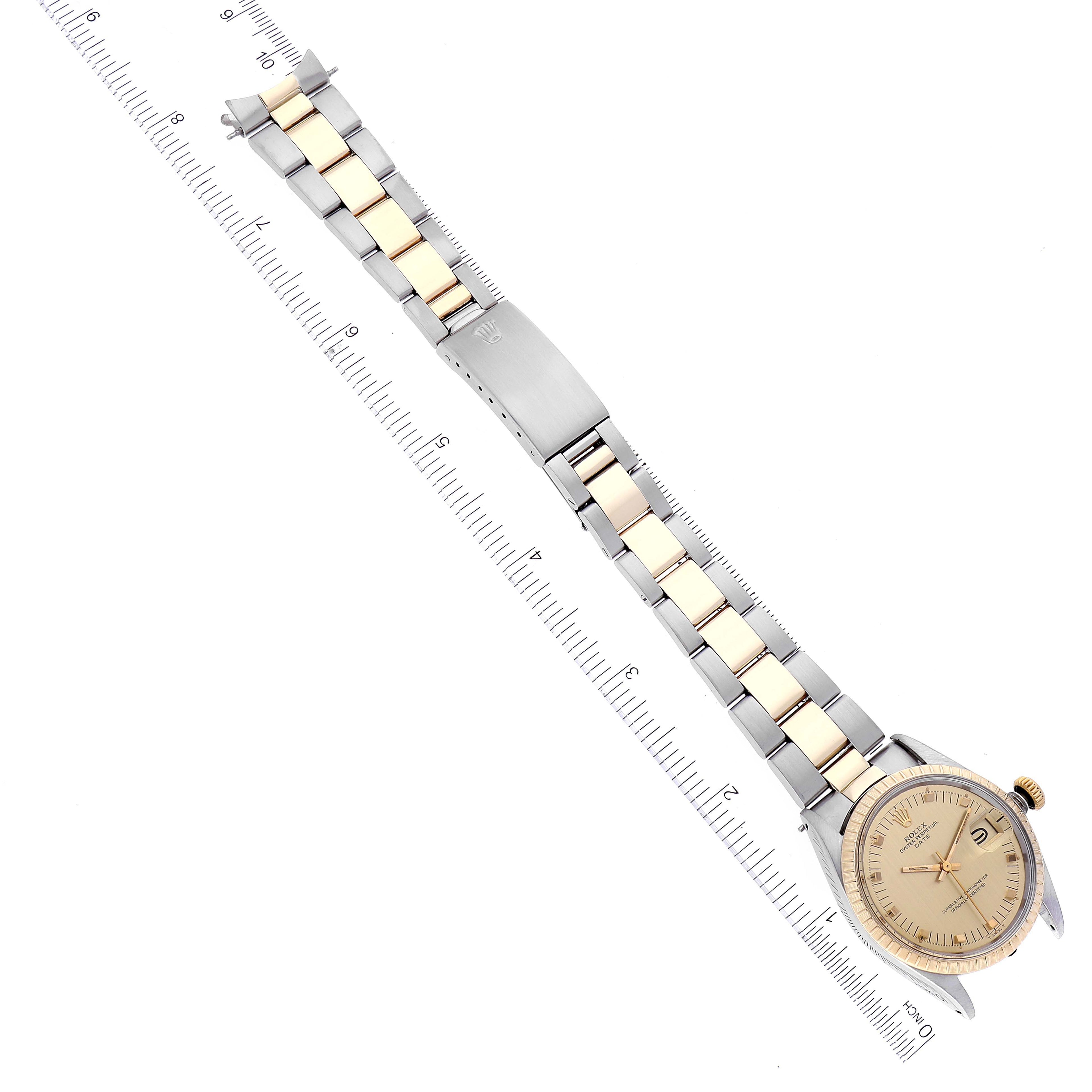 Rolex Date Steel Yellow Gold Oyster Bracelet Vintage Mens Watch 1505