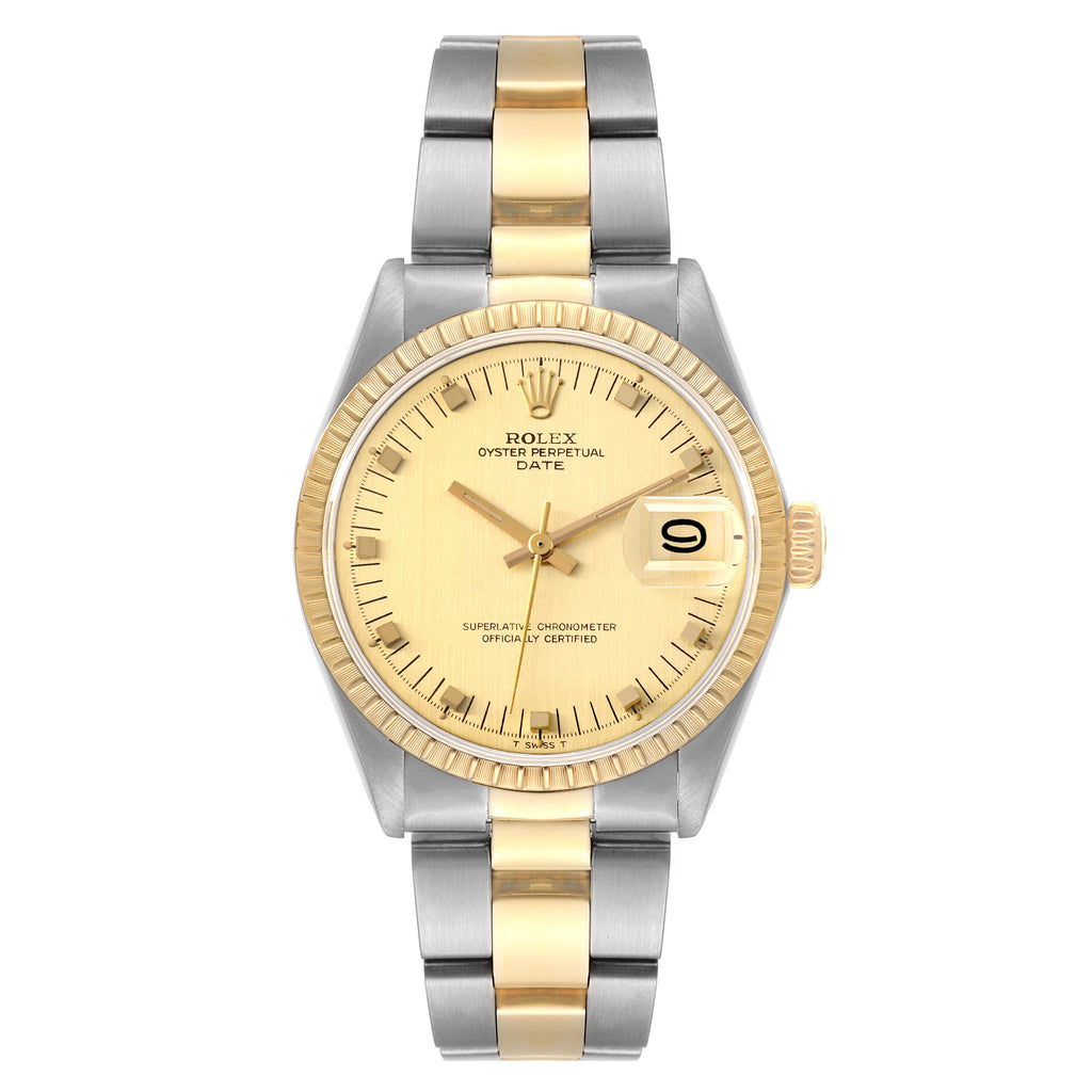 Rolex Date Steel Yellow Gold Oyster Bracelet Vintage Mens Watch 1505
