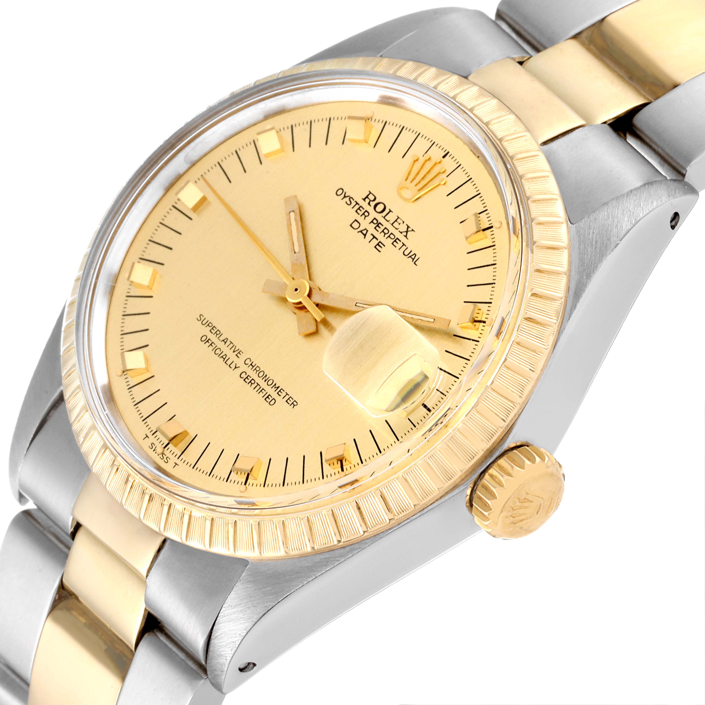 Rolex Date Steel Yellow Gold Oyster Bracelet Vintage Mens Watch 1505