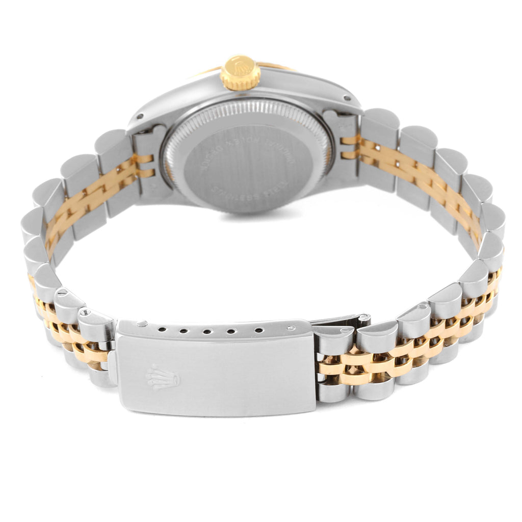 Rolex Date Steel Yellow Gold Silver Dial Ladies Watch 69173