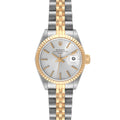 Rolex Date Steel Yellow Gold Silver Dial Ladies Watch 69173
