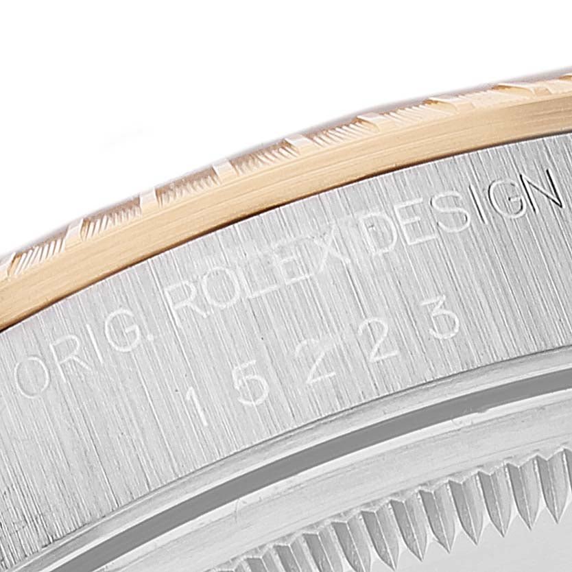 Rolex Date Steel Yellow Gold Slate Dial Mens Watch 15223