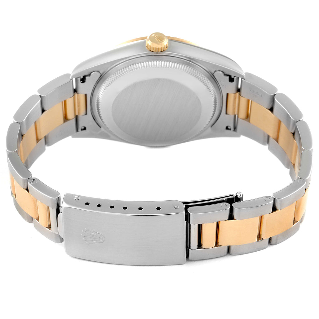 Rolex Date Steel Yellow Gold Slate Dial Mens Watch 15223