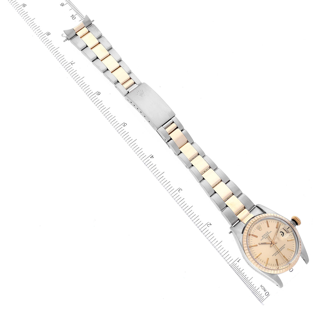 Rolex Date Steel Yellow Gold Vintage Mens Watch 1505 Box Papers