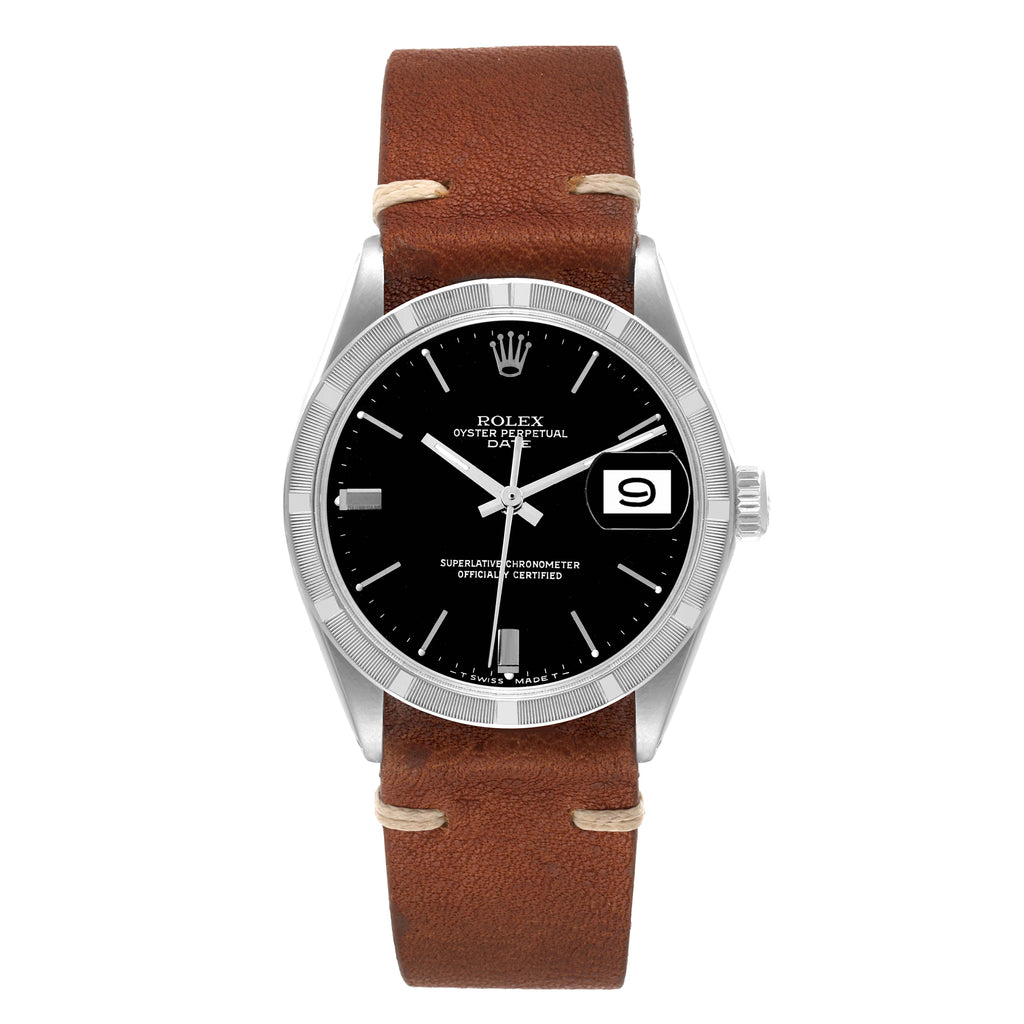 Rolex Date Vintage Black Dial Stainless Steel Mens Watch 1501