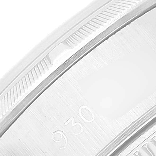 Rolex Date White Dial Engine Turned Bezel Steel Ladies Watch 69190