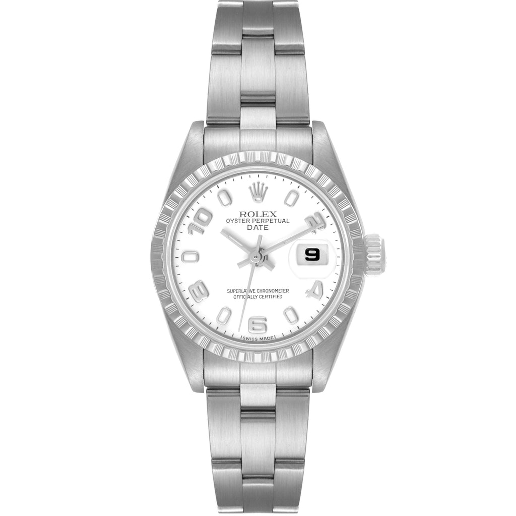 Rolex Date White Dial Jubilee Bracelet Ladies Watch 79240 Box