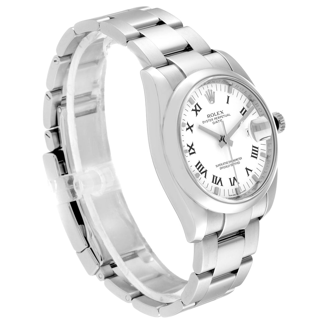 Rolex Date White Dial Oyster Bracelet Steel Mens Watch 115200