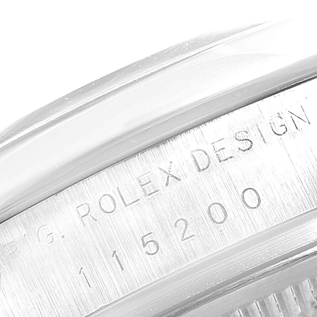 Rolex Date White Dial Oyster Bracelet Steel Mens Watch 115200