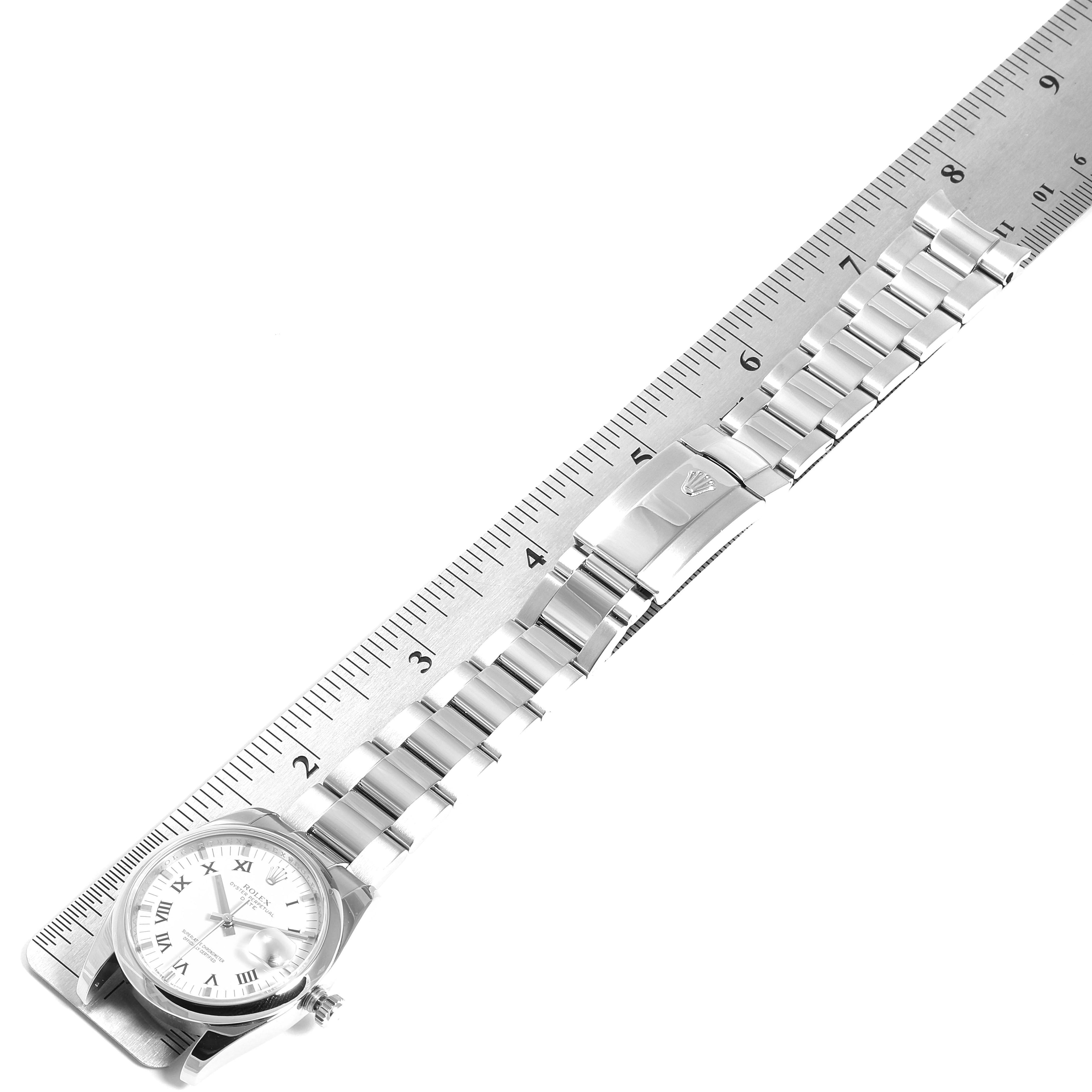 Rolex Date White Dial Oyster Bracelet Steel Mens Watch 115200