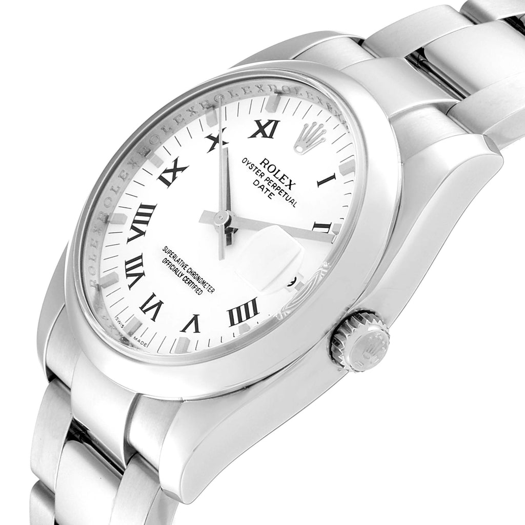 Rolex Date White Dial Oyster Bracelet Steel Mens Watch 115200