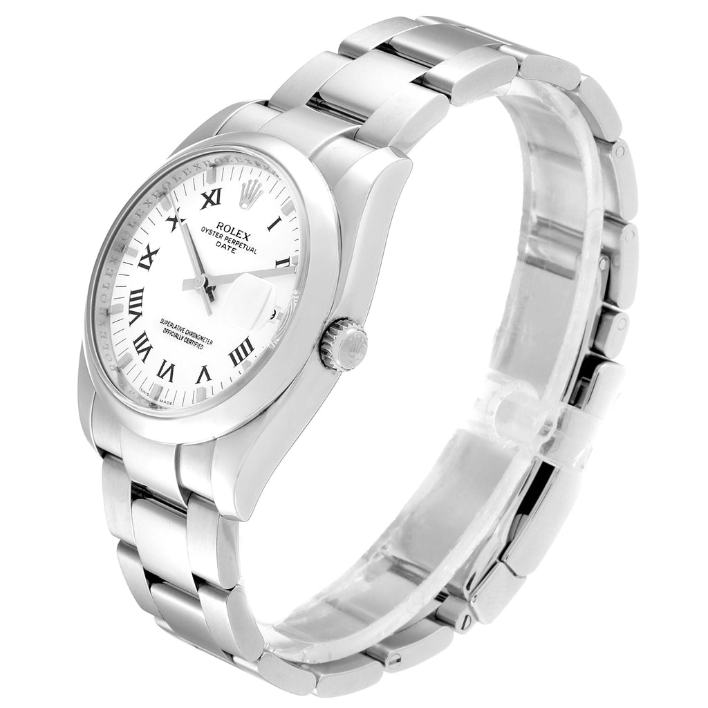 Rolex Date White Dial Oyster Bracelet Steel Mens Watch 115200