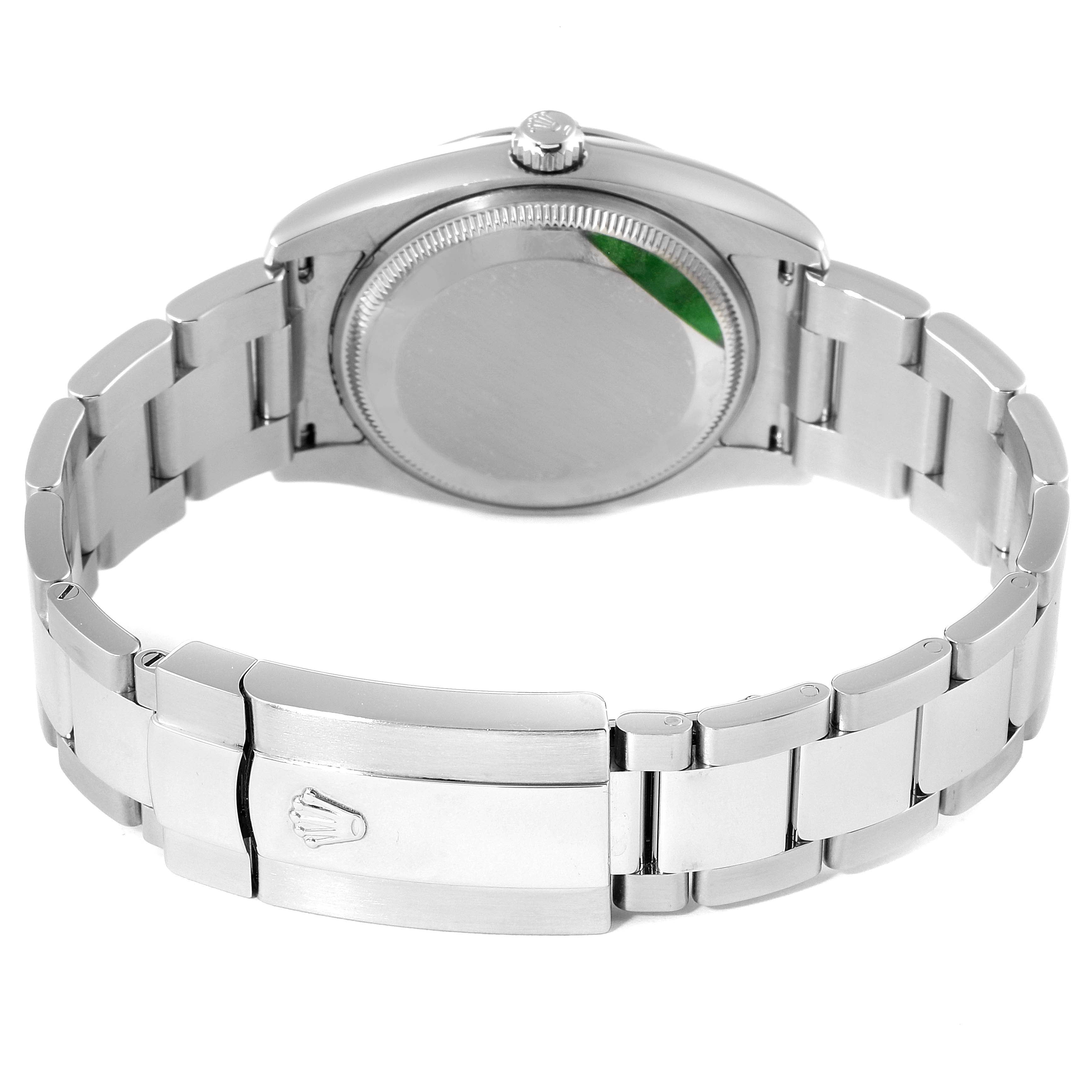 Rolex Date White Dial Oyster Bracelet Steel Mens Watch 115200 Box Card
