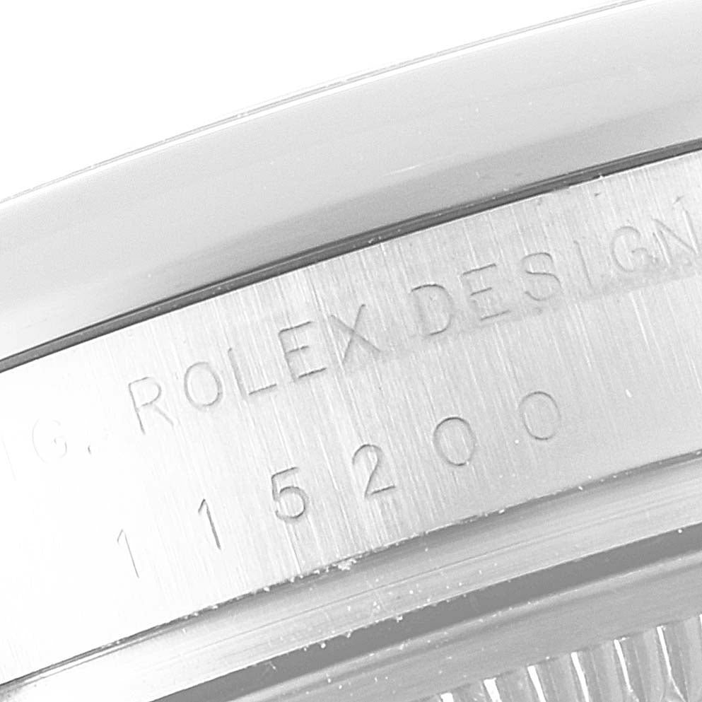 Rolex Date White Dial Oyster Bracelet Steel Mens Watch 115200 Box Card