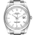 Rolex Date White Dial Oyster Bracelet Steel Mens Watch 115200 Unworn