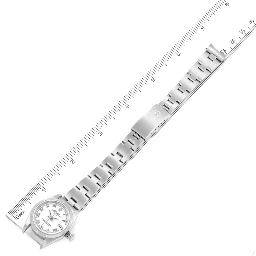 Rolex Date White Roman Dial Oyster Bracelet Steel Ladies Watch 79190