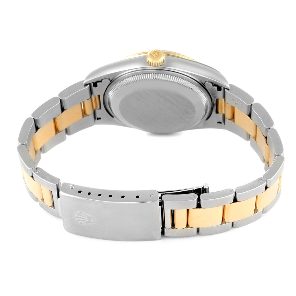 Rolex Date Yellow Gold Steel Blue Dial Mens Watch 15223