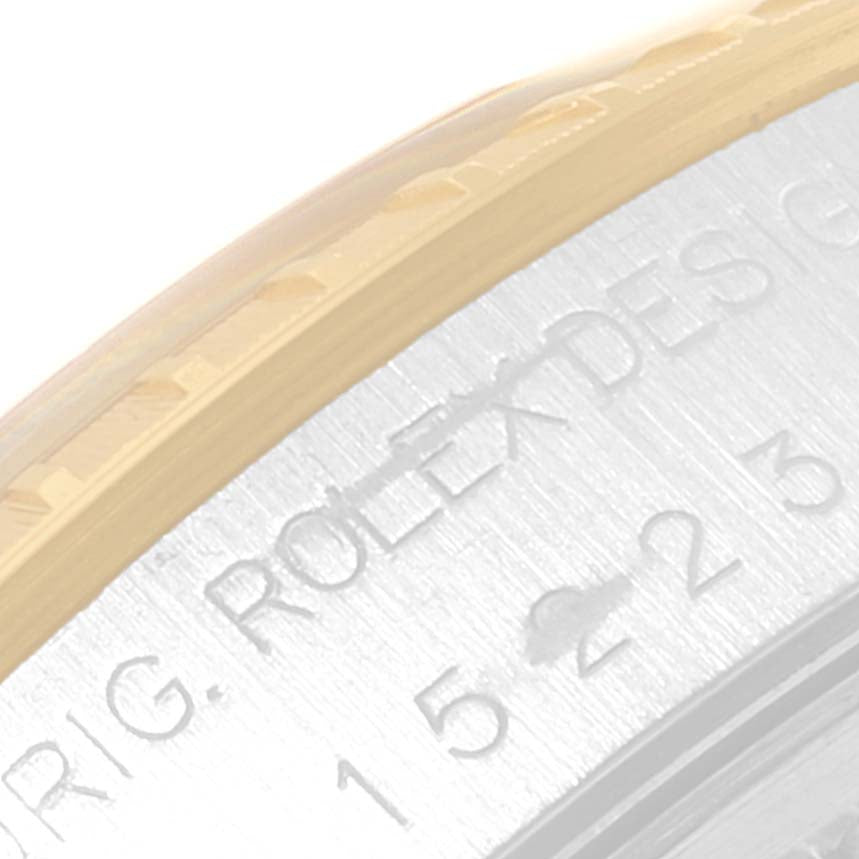 Rolex Date Yellow Gold Steel Blue Dial Mens Watch 15223