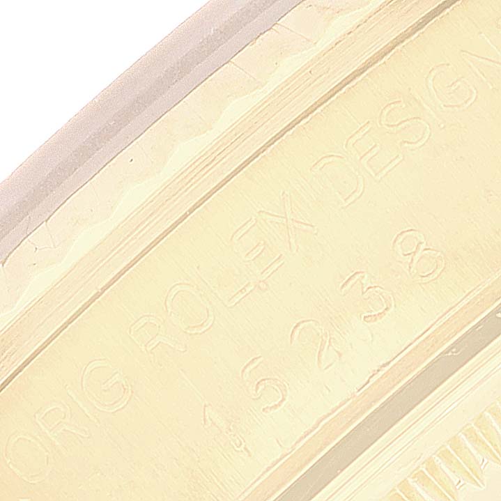Rolex Date Yellow Gold White Diamond Dial Mens Watch 15238 Box Service Card