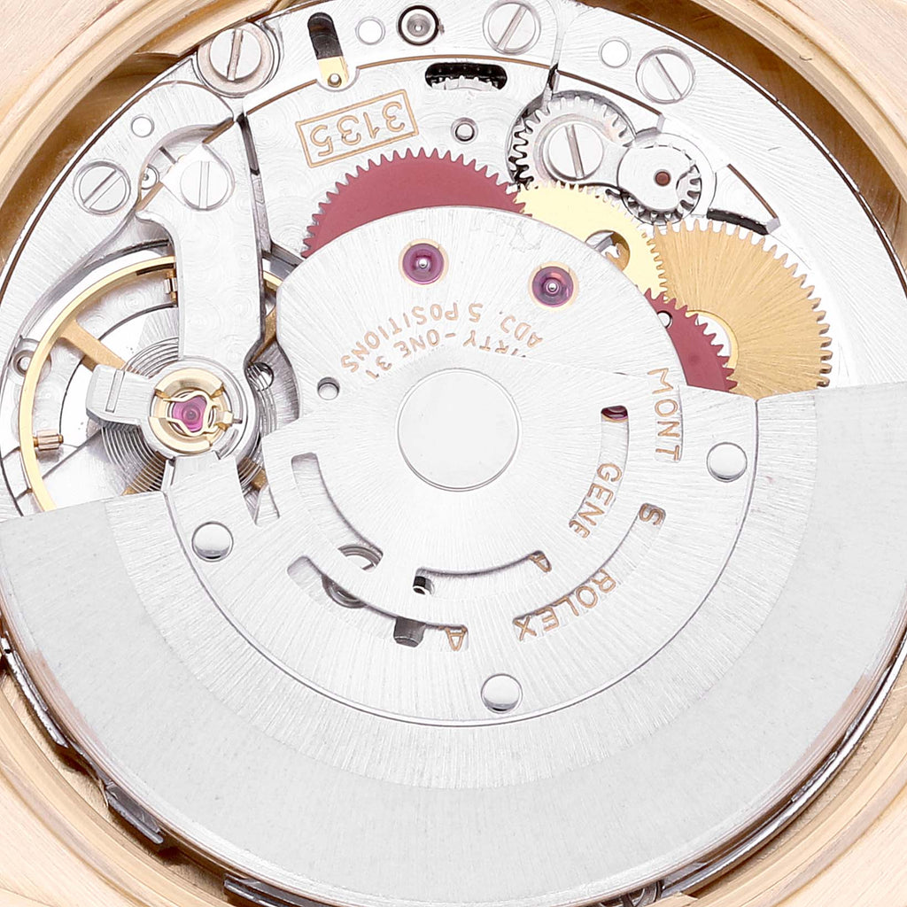 Rolex Date Yellow Gold White Diamond Dial Mens Watch 15238 Box Service Card