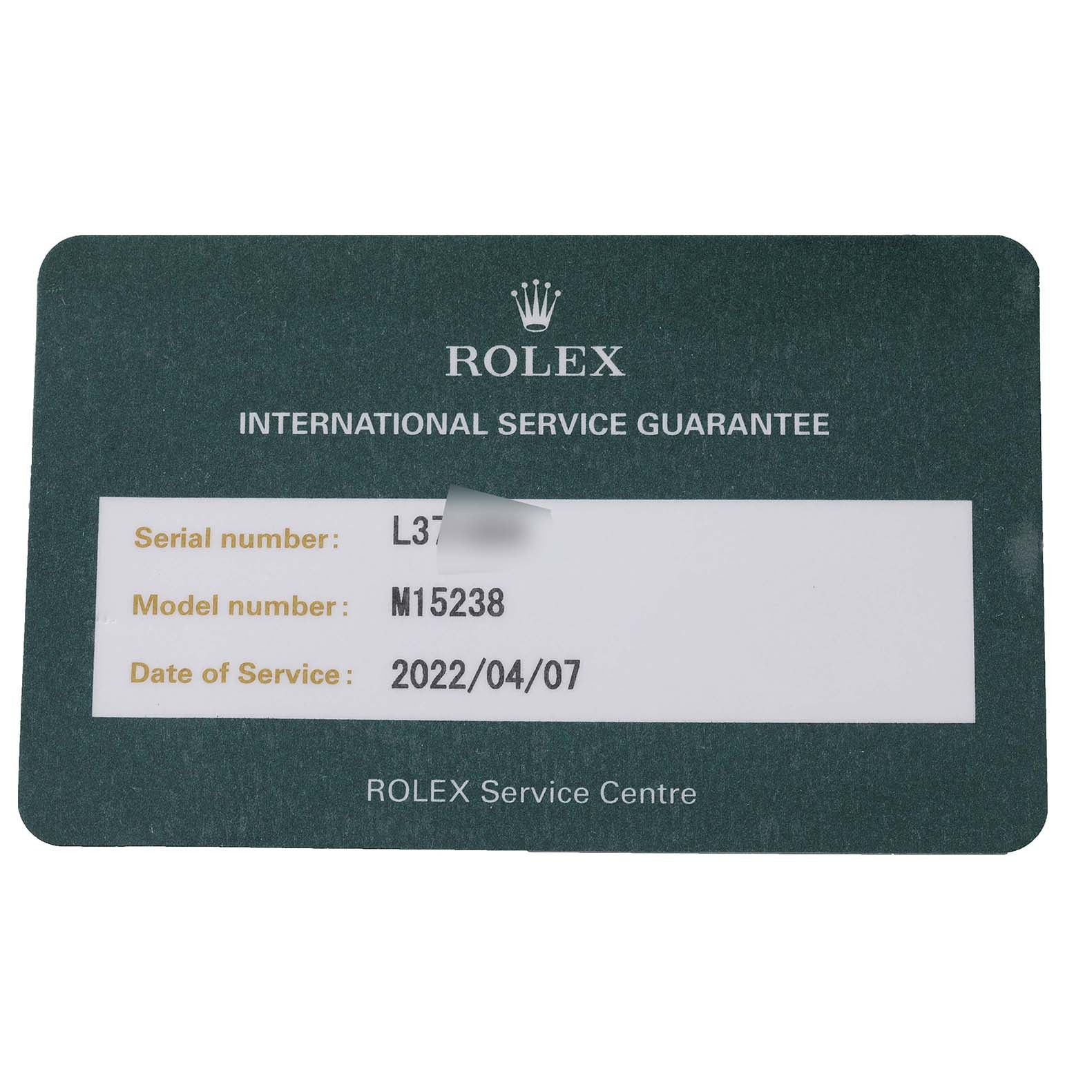 Rolex Date Yellow Gold White Diamond Dial Mens Watch 15238 Box Service Card