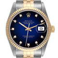 Rolex Datejust 36 Blue Vingette Diamond Dial Vintage Mens Watch 16013