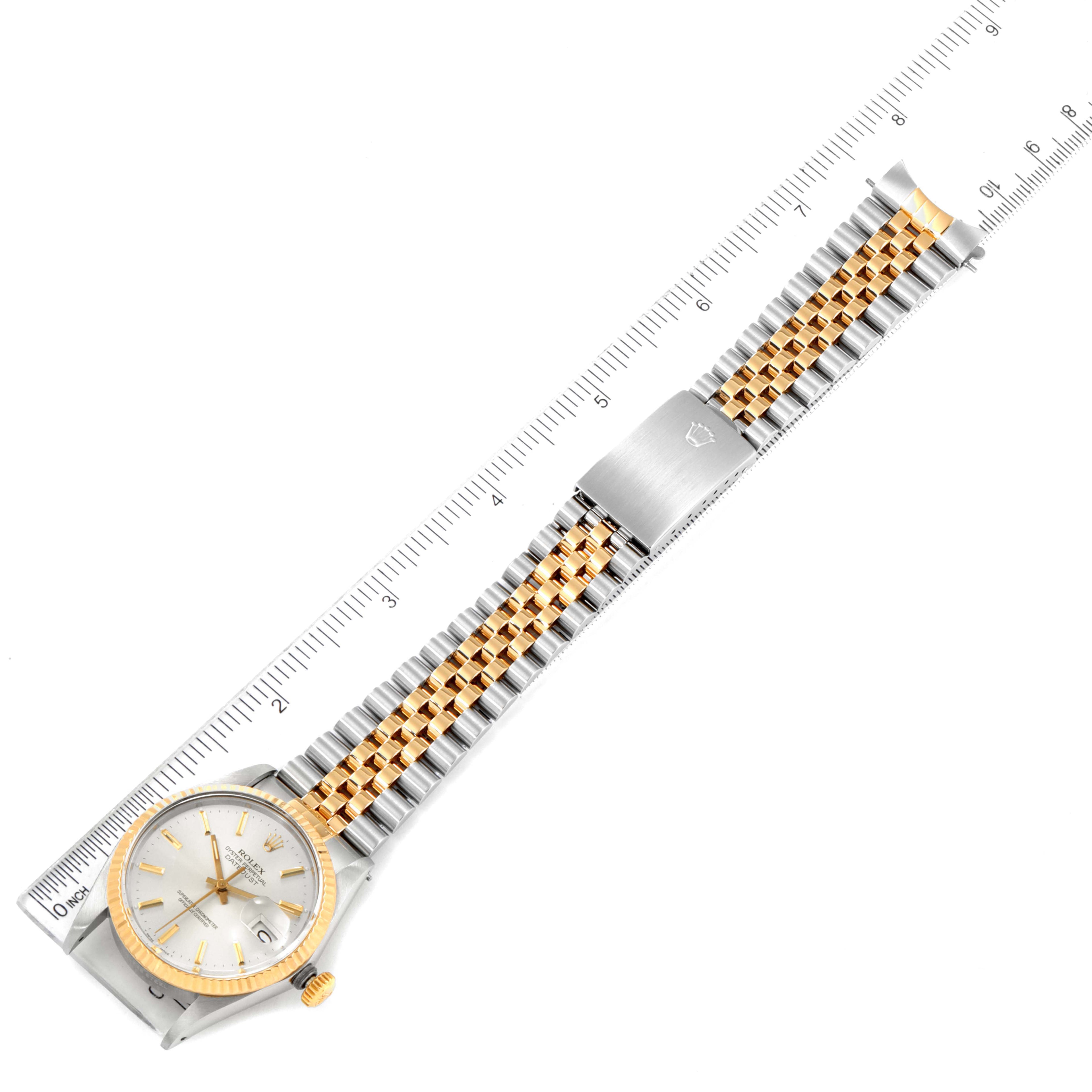 Rolex Datejust 36 Silver Dial Steel Yellow Gold Vintage Mens Watch 16013