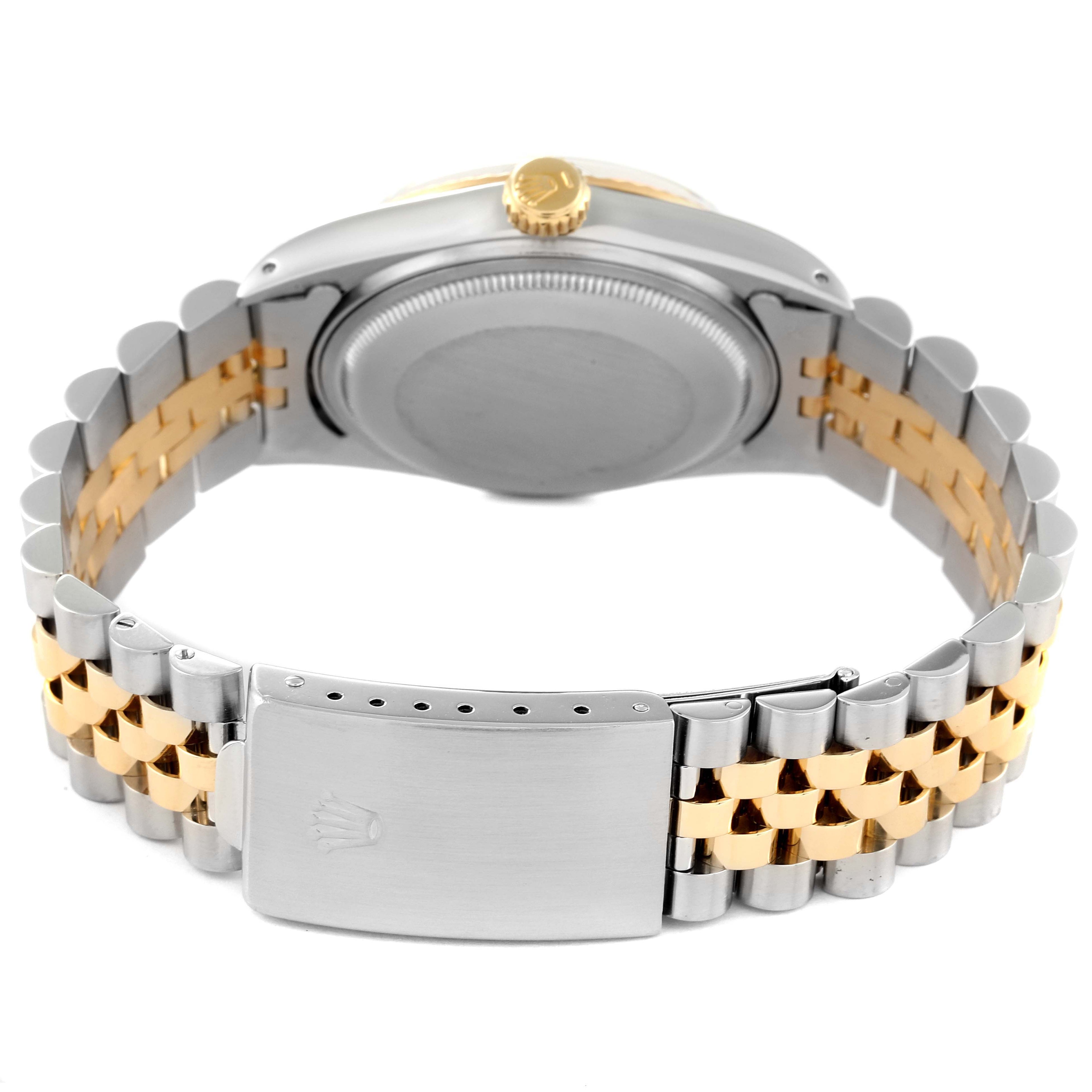 Rolex Datejust 36 Steel Yellow Gold Silver Dial Vintage Mens Watch 16013