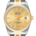 Rolex Datejust 36 Steel Yellow Gold Tapestry Dial Vintage Watch 16013 Box Papers
